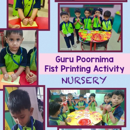 Guru Poornima Fist Printing Activity (Nursery)